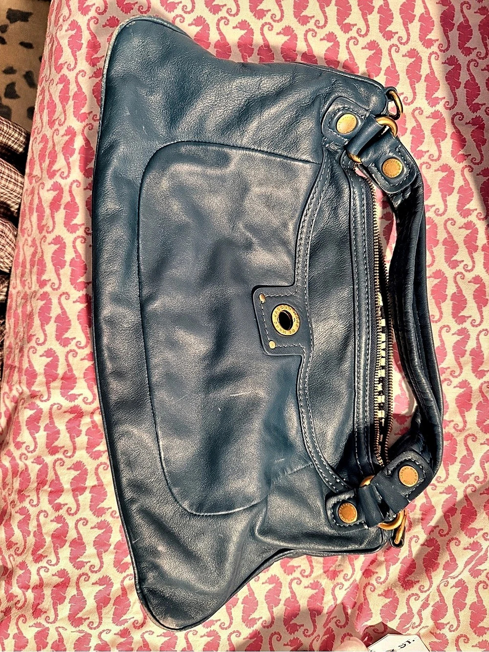 Marc by Marc Jacobs Totally Turnlock Faridah Hobo Blue Shoulder Bag
